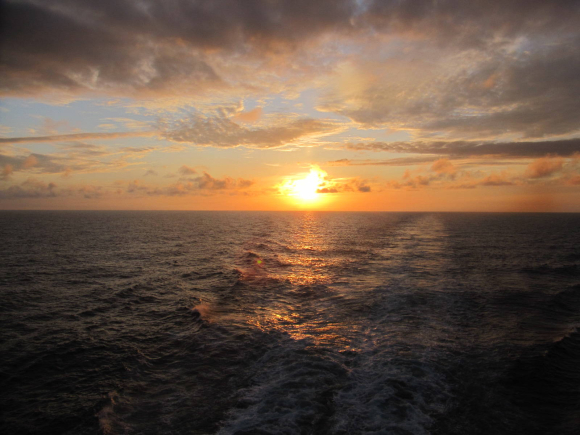 Coucher de soleil depuis le Ferry